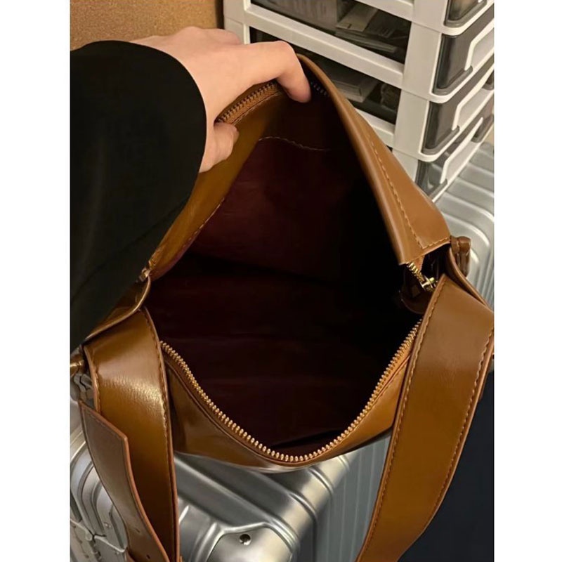 Mischa Túi Đeo Vai Bằng Da PU Màu Trơn Sức Chứa Lớn Phong Cách Cổ Điển Thời Trang Cho Học Sinh