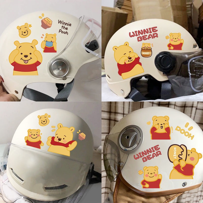 Bộ 9 Miếng Dán Hình Gấu Pooh Chống Thấm Nước Dễ Thương Trang Trí Xe Hơi / Xe Máy Điện