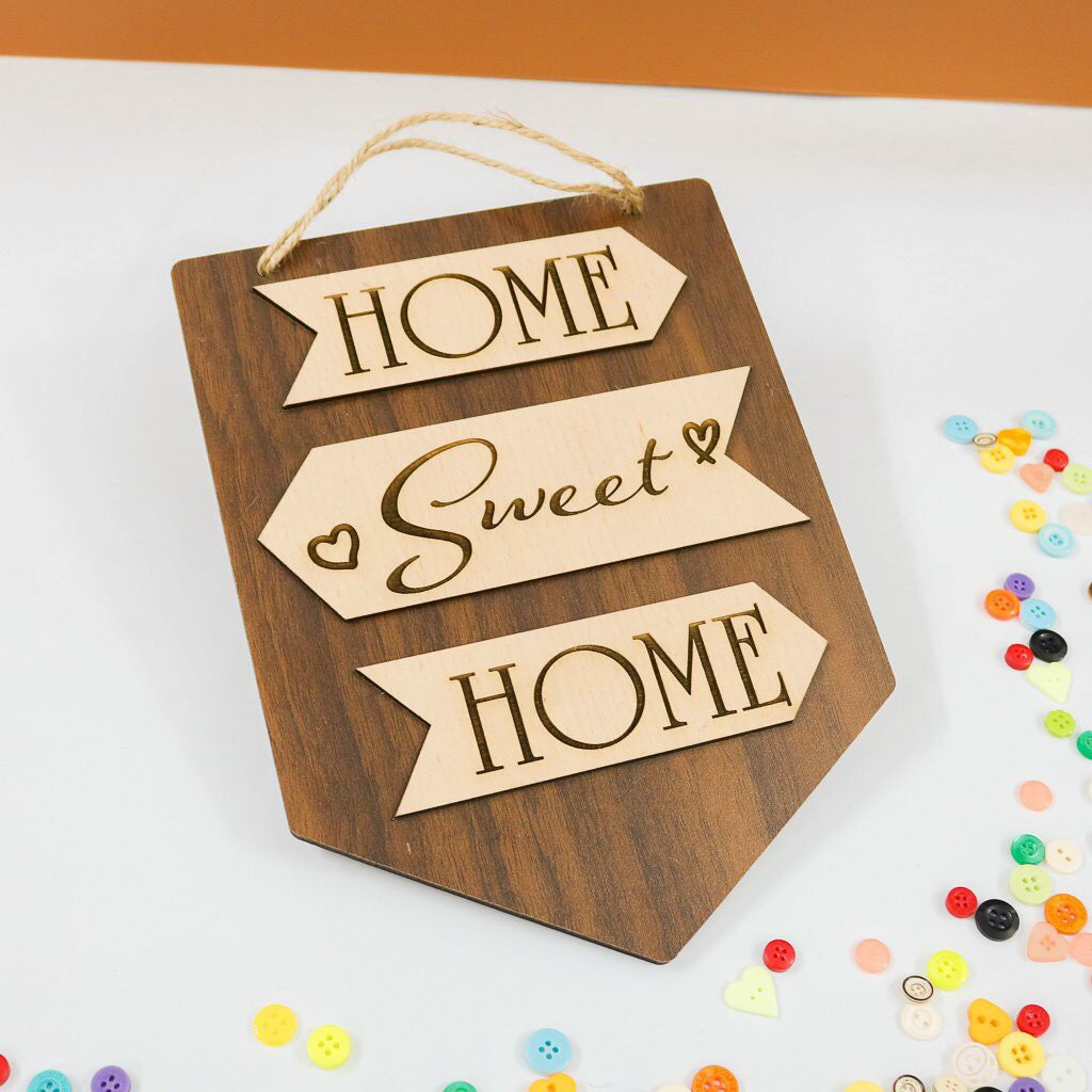Bảng Biển Gỗ Decor HOME SWEET HOME - MỘC DECOR Trang Trí Gia Đình, Nhà Cửa, Treo Tường, Treo Cửa GD66