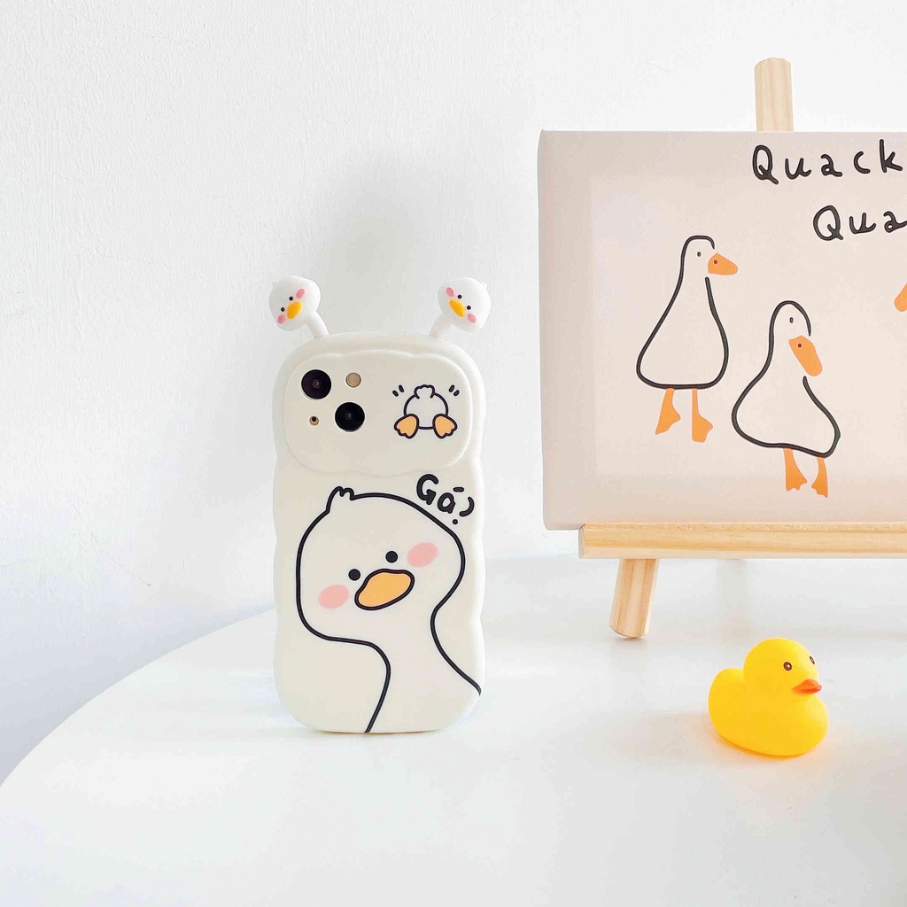 Ốp Điện Thoại In Hình Vịt Hoạt Hình Dễ Thương Cho IPhone14Pro Max 11 Pro Max XR XS X 12 13Pro