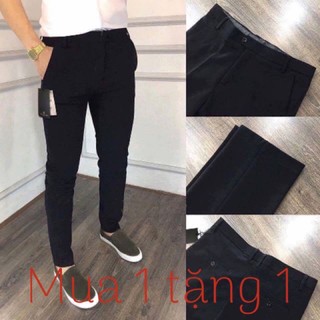 Mua 1 tặng 1,mua 1 quần tặng 1 áo phông, Quần âu nam ống côn vải mềm co giãn thoáng mát,Quần âu nam công sở nhiều màu