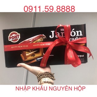 Đùi lợn muối Tây Ban Nha hộp 1kg tặng kèm kệ đỡ và dao