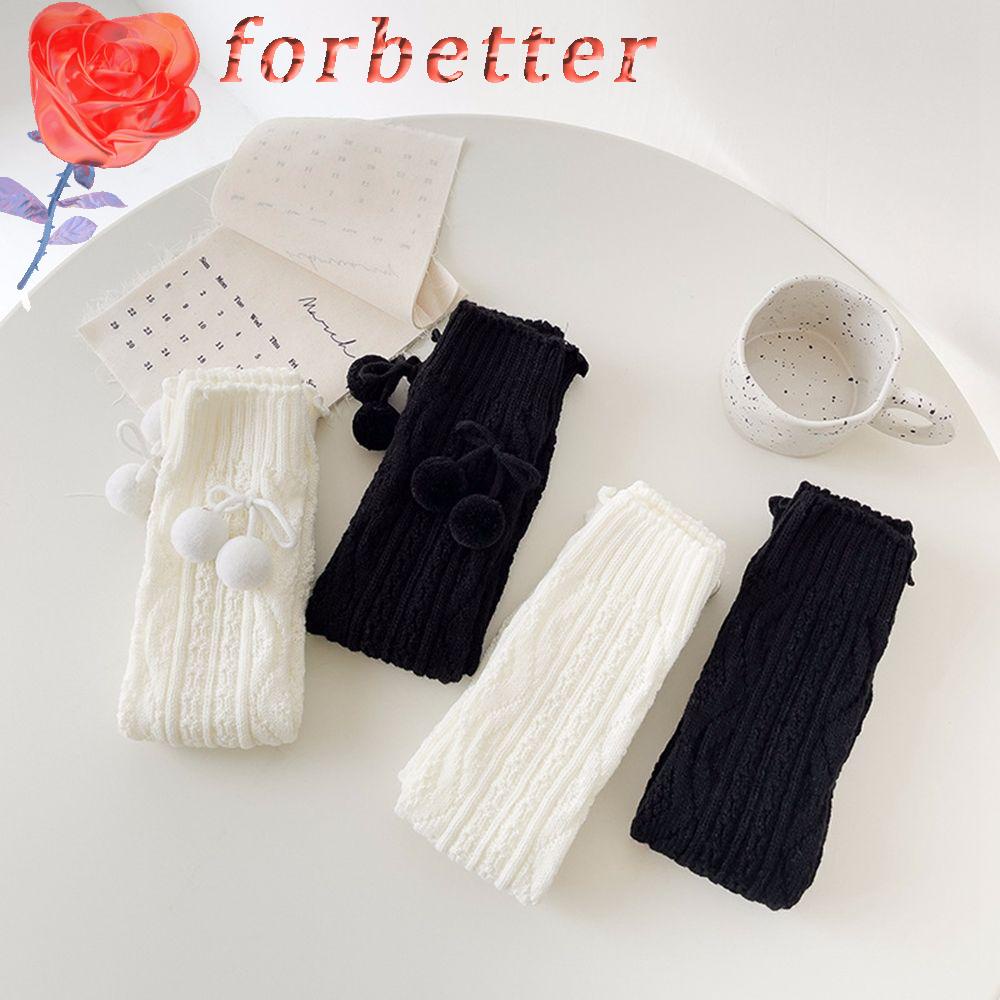 Vớ Dệt Kim Giữ Ấm Chân Co Giãn Dáng Rộng Phối Banh Lông Màu Sắc Ngọt Ngào Phong Cách Lolita JK Dành Cho Bạn Nữ Cosplay