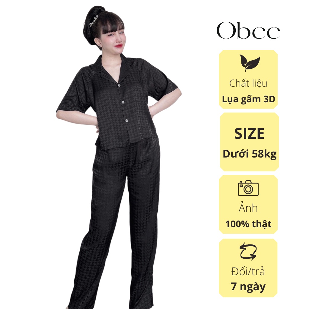 Pijama croptop chất lụa gấm 3D mặc nhà chanh xả Freesize < 60kg