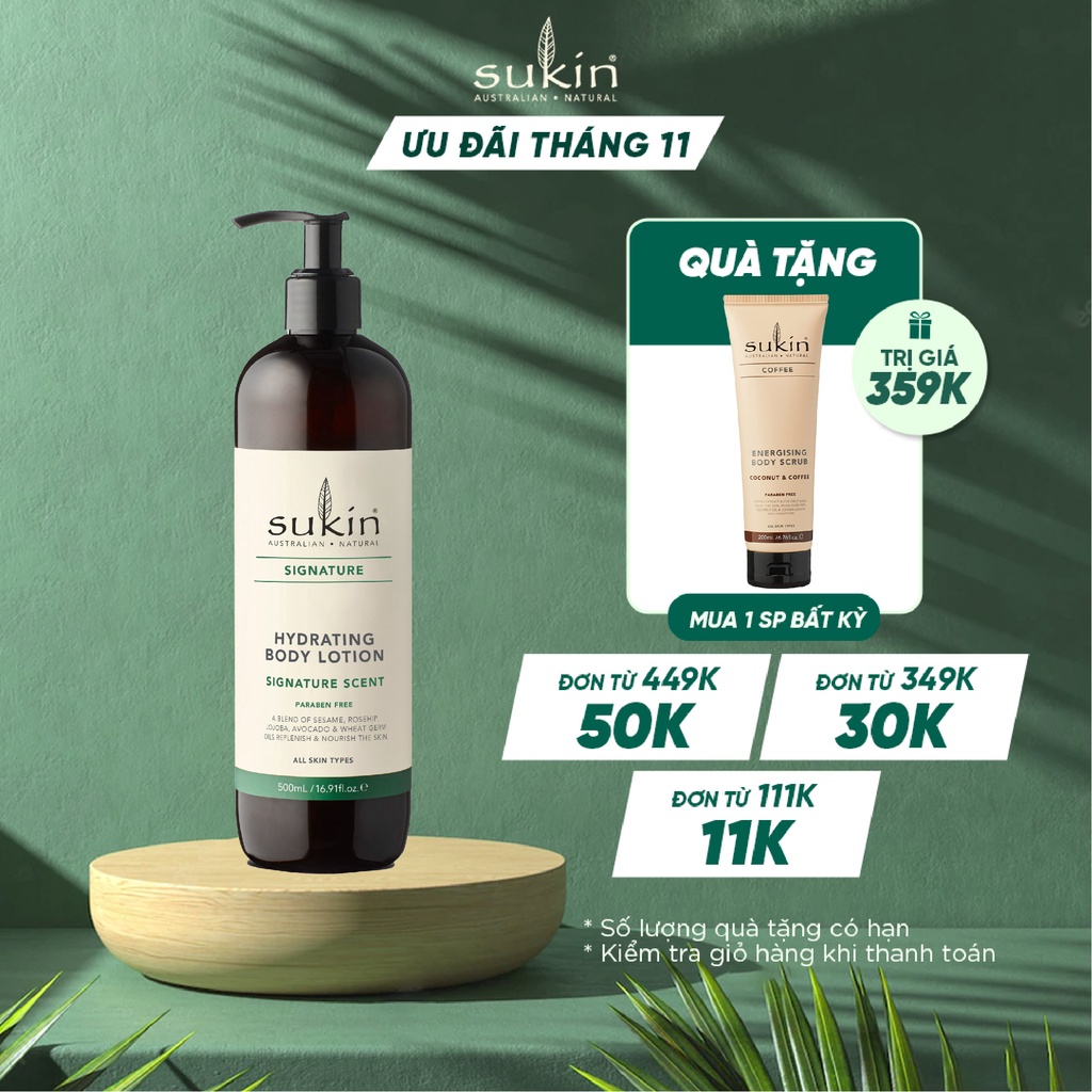 Sữa Dưỡng Thể Sukin Signature Hydrating Body Lotion Signature Scent 500ml
