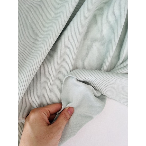 Vải nỉ nhung tăm màu xanh pastel