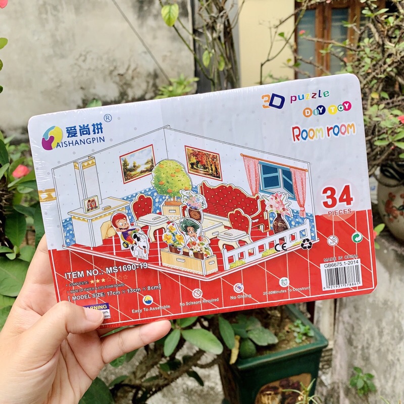 Đồ Chơi Giáo Dục Mô Hình Lắp Ráp 3D Bằng Giấy Bìa Xốp Cho Bé - Phòng Của Bé 2