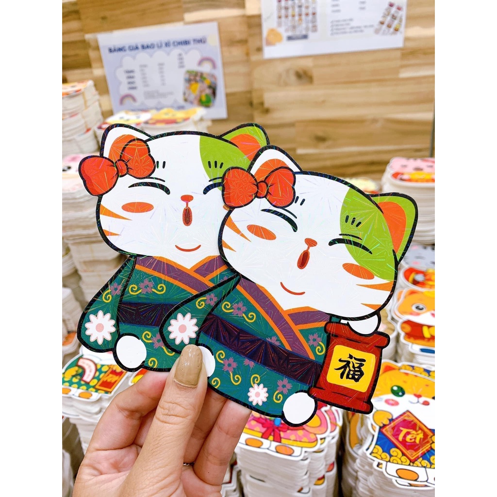 Bao lì xì 2023 Tết Quý Mão, Bao Lì Xì hoạt hình ChiBi 2023 mới cao cấp đẹp độc lạ