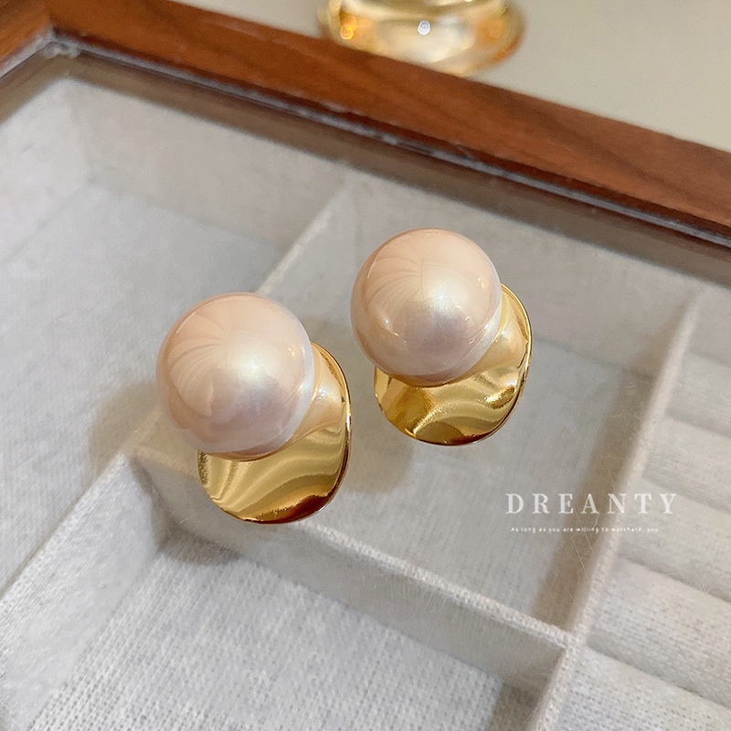 Khuyên Tai Bạc Hình Tròn Xoắn Đính Ngọc Trai Phong Cách Âu Mỹ Cá Tính Kiểu Mới