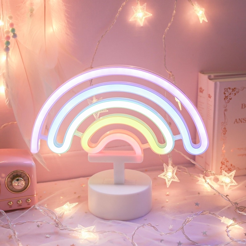 Đèn led cầu vồng để bàn học sinh decor trang trí phòng ngủ