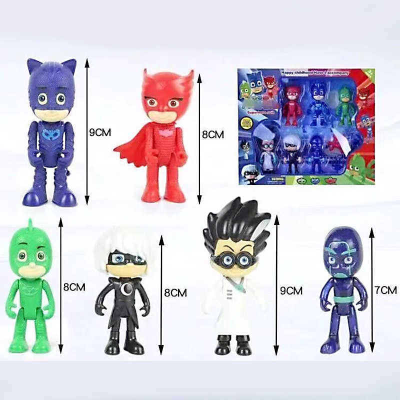 Bộ 6 Đồ Chơi Nhân Vật Hoạt Hình Cú Mèo Gekko Quà Tặng Sinh Nhật Cho Bé Trai