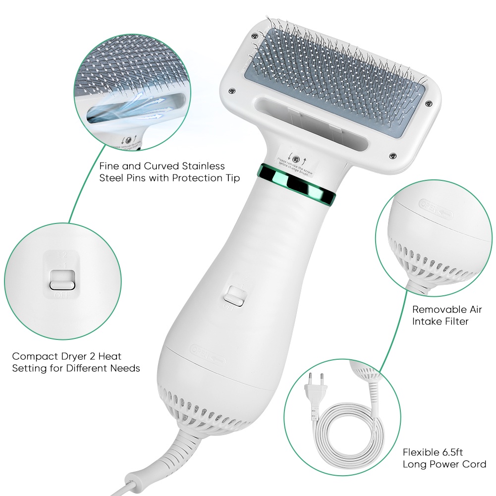 Có thể bán buôn Máy sấy tóc cho thú cưng  chải lông chó 2 trong 1 Bàn thổi mạnh mẽ 300W F Virgina056 Hàng giao ngay