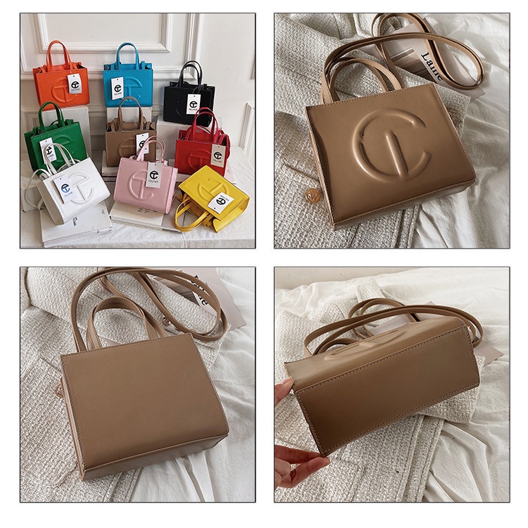 Túi Xách Đeo Vai Hình Chữ T Hoạ Tiết Chữ Dập Nổi Phong Cách Vintage