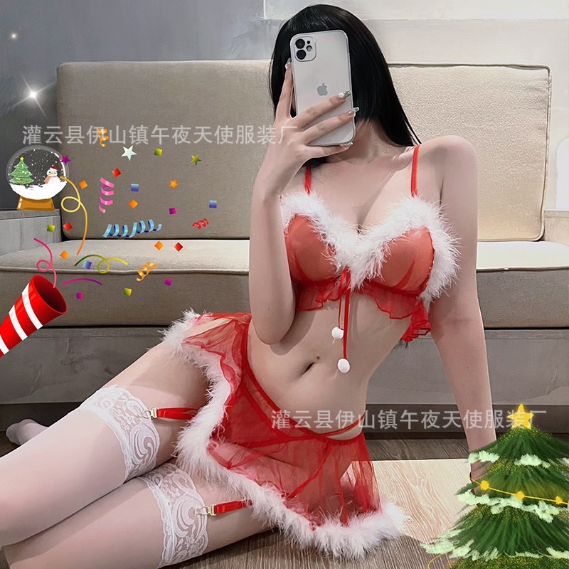 Bộ ngủ phong cách Giáng sinh Noel xuyên thấu gợi cảm. Giao hoả tốc HCM