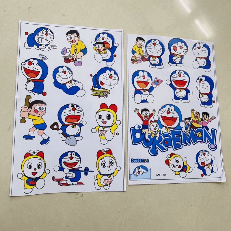 Sale sốc Combo 2 tem sticker doremon trang trí nón bảo hiểm