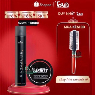 TẶNG LƯỢC - combo sáp vuốt tóc Variety + gôm Silhouette + lược tròn