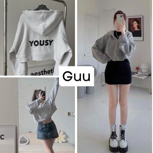 Áo khoác nữ form rộng unisex dễ mặc GUU