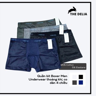 Quần lót nam, quần boxer sịp đùi thông hơi thoáng khí co giãn 4 chiều hàng xuất Nhật
