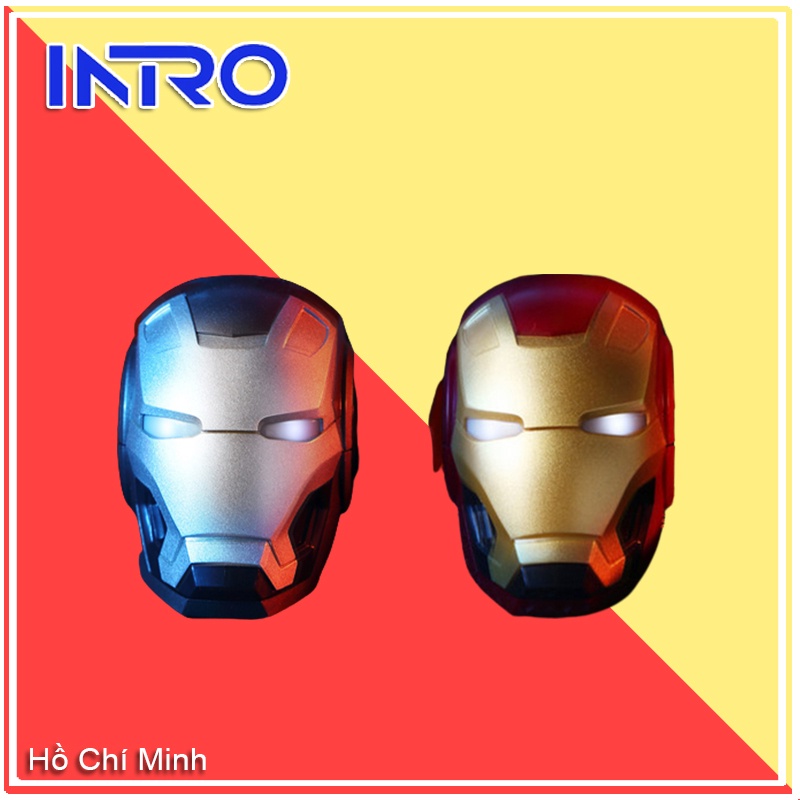 Loa Bluetooth IRONMAN Không Dây 2 Phiên Bản Âm Chuẩn Bass Mạnh Có Đèn LED，Loa Bluetooth Marvel Iron Man mini di động cao