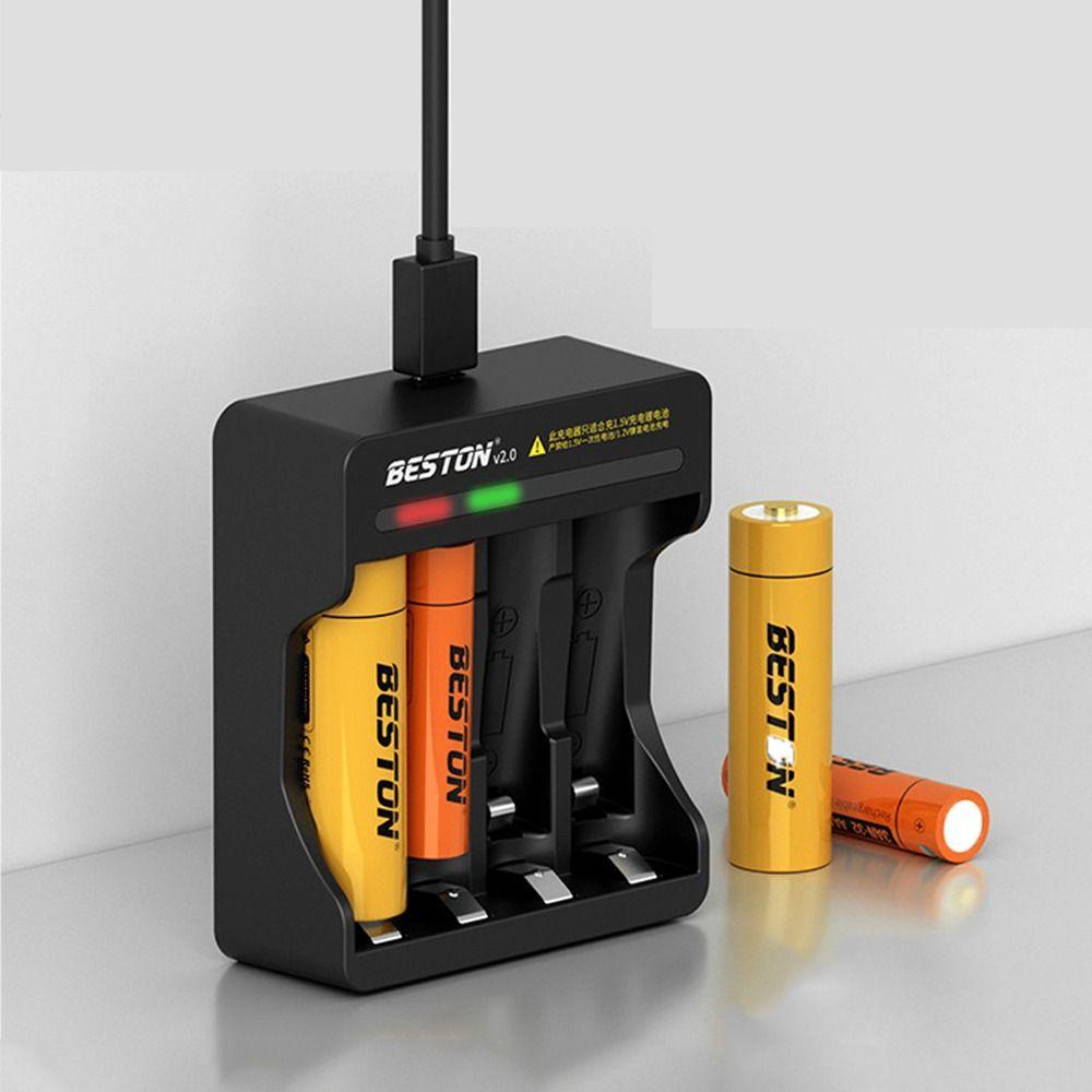 BEBETTERM Cục Sạc Nhanh Thông Minh Có Đèn LED Chỉ Báo Cho Pin AA AAA 1.5V