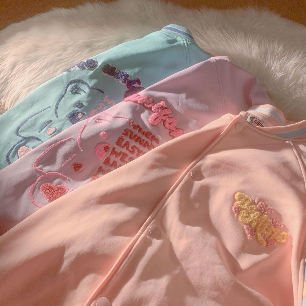 Áo Khoác Bóng Chày Dáng Rộng Màu Muối Phong Cách Mỹ Thời Trang Xuân Thu 2022 Mới Cho Nữ