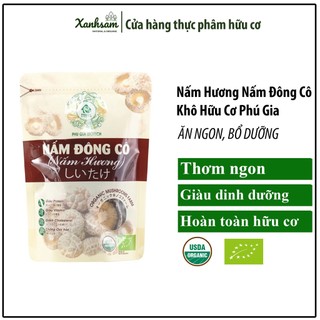 Nấm hương nấm đông cô khô hữu cơ phú gia 100gr - xanhsam