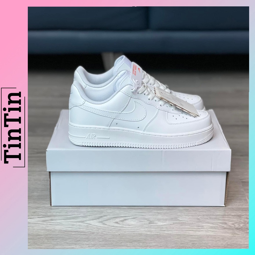 Giày Nike Air Force 1 Full Trắng, Sneaker Nike AF1 Hot Trend Đế Cao 3cm Dành Cho Nam Nữ