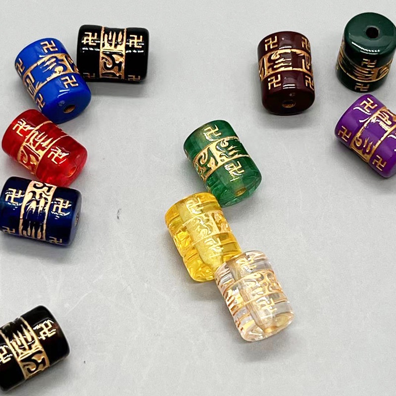 50gam Lu thống nhựa in chú đại bi 8x12mm, 10x14mm làm vòng tay phong thủy