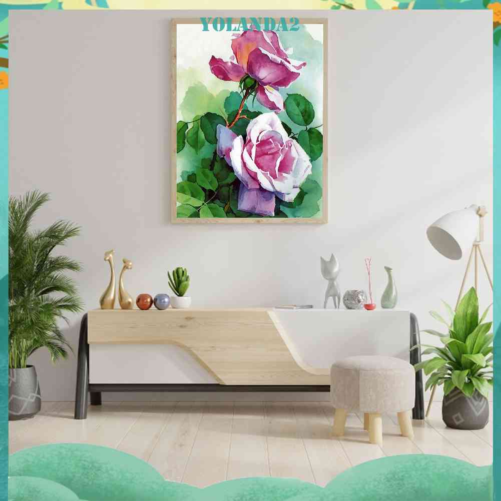 Tranh Đính Đá Kim Cương Toàn Bộ 5D DIY Hình Vẽ Hoa Hồng