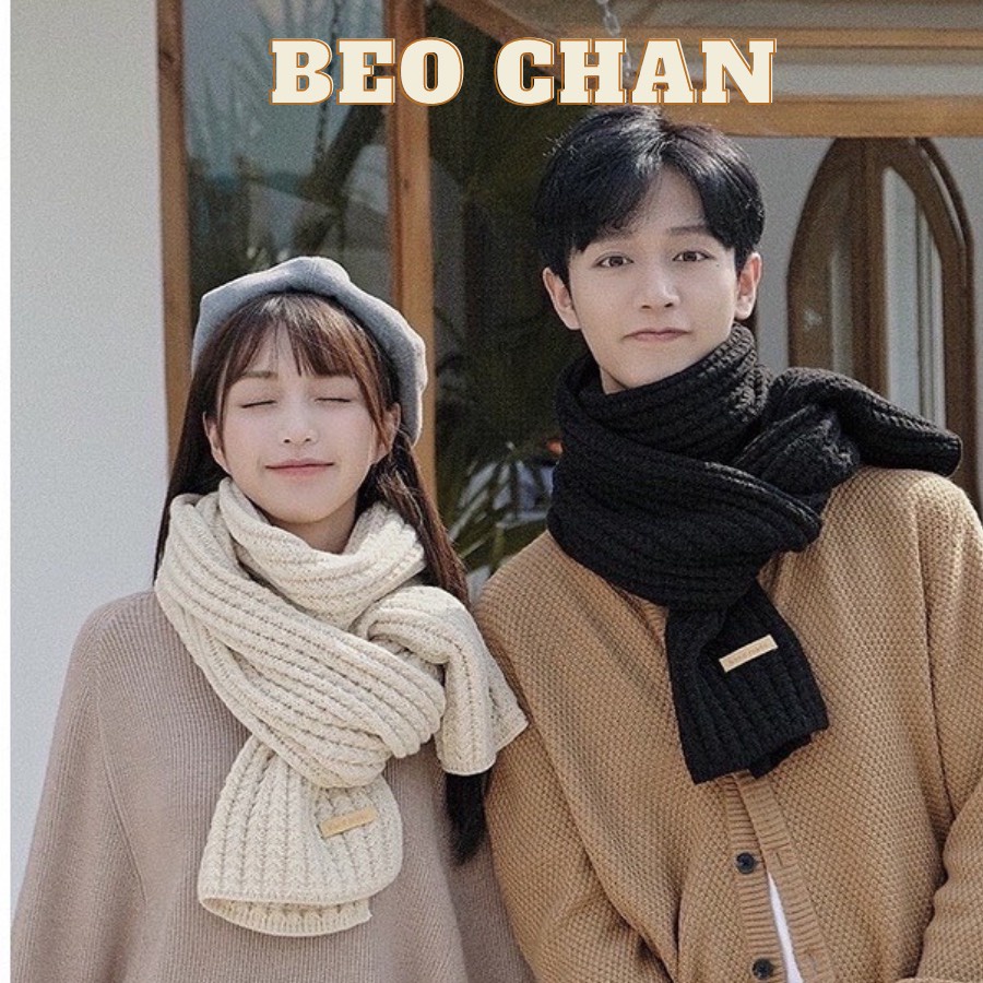Khăn len quàng cổ nam nữ khăn choàng len nam nữ vintage mềm mịn dày cực ấm đính kèm tag handmade