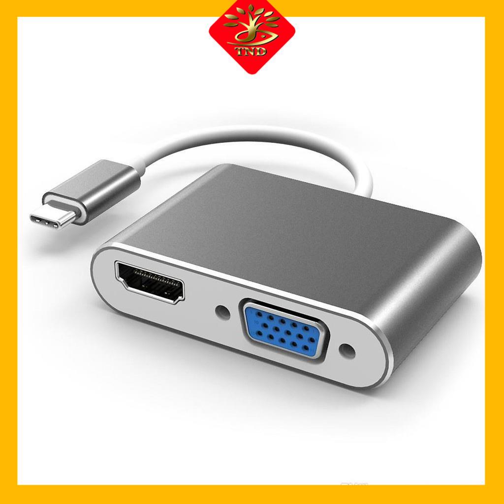 Cáp Chuyển Usb Type-C to HDMI &amp; VGA 4k ARIGATO Đảm Bảo Chất Lượng.TCRH1