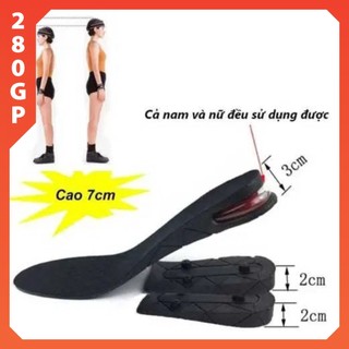 Lót giày tăng chiều cao 3cm -9cm màu đen có đệm khí mềm mại dễ dùng ( đệm gót / cả bàn chân)