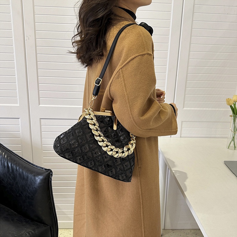 Túi Đeo Chéo Đính Kim Sa Lấp Lánh Phong Cách Retro Dễ Phối Đồ