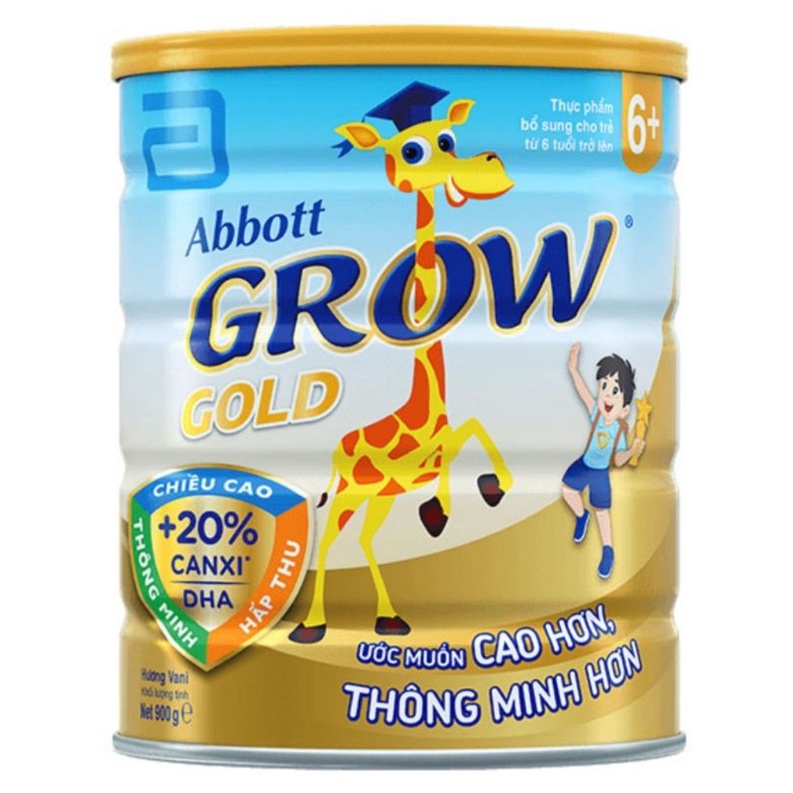 Sữa bột Abbott Grow Gold 6+ cho trẻ từ 6 tuổi trở lên, hộp thiếc 900g