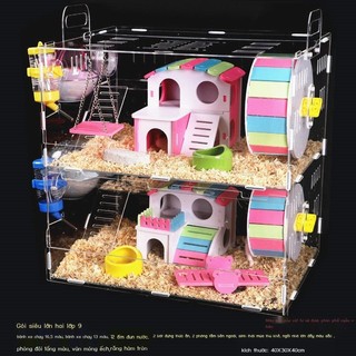 Hamster Cage Biệt thự hai lớp trong suốt quá khổ