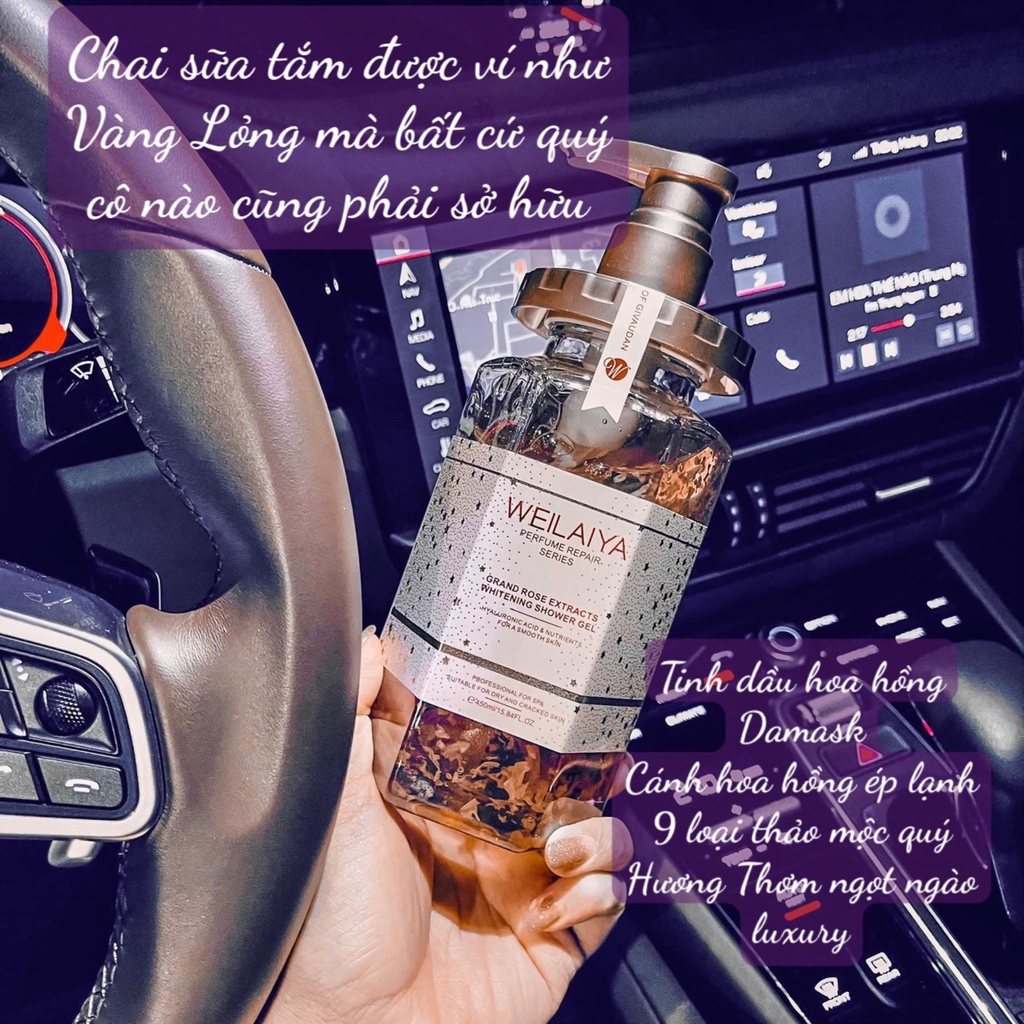 Sữa tắm cánh hoa hồng weilaiya tặng kèm sữa tắm minii weilaiya - HN619
