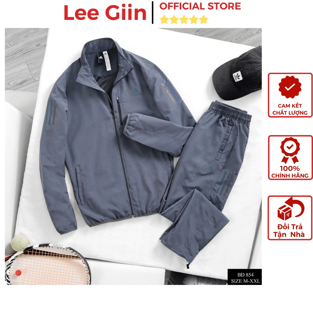Bộ gió thể thao nam chất đẹp Adidas Hàng Cao Cấp Lee Giin LG854 Bộ quần áo gió mùa đông chuẩn form hàng hiệu 2022