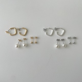 Set bông tai thiết kế hiện đại Modleaf Maya earrings set Hàn Quốc