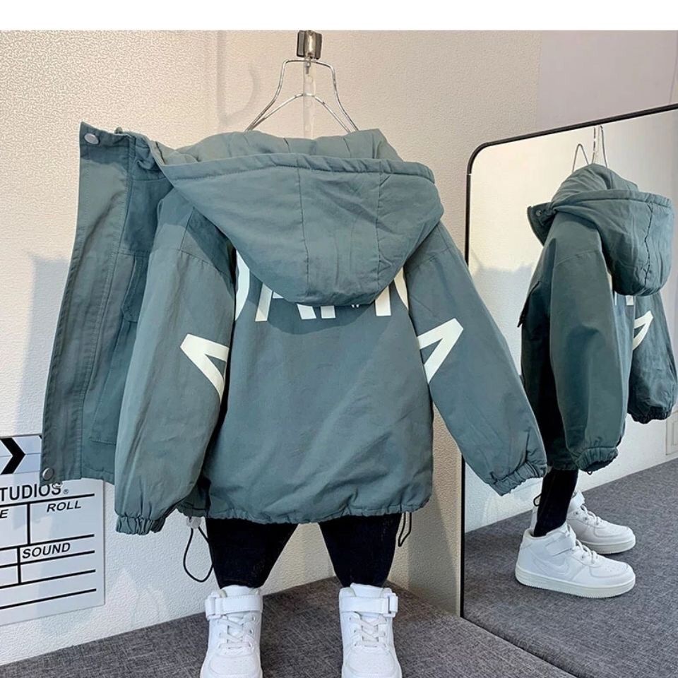 Áo Khoác Lót Lông Cừu Dày Dặn Phong Cách Mới Thời Trang Thu Đông 2022 Dành Cho Bé Trai