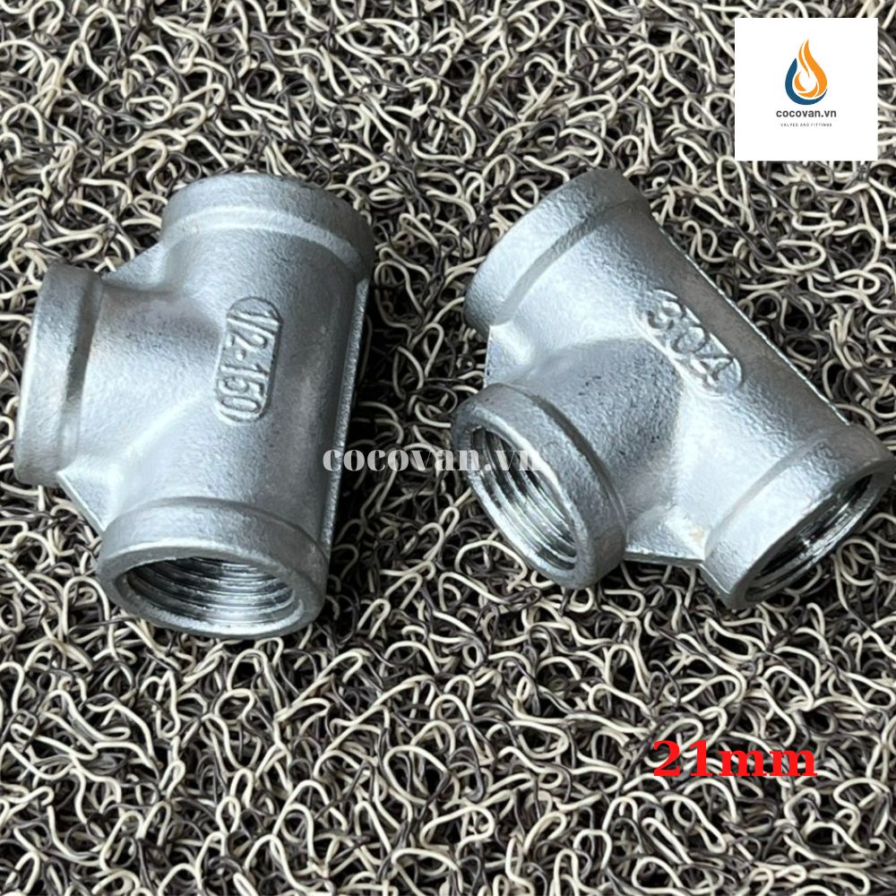 Tê ren inox 304 13mm đến 42mm