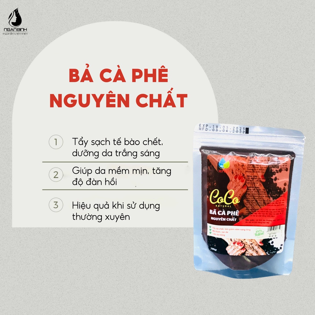 500gr Bã cafe nguyên chất tẩy tế bào chết, chống oxy hóa, làm trắng, đẹp da
