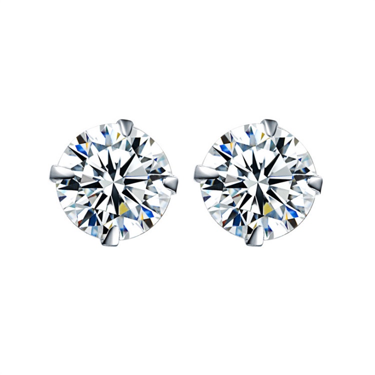 Khuyên Tai Dạng Gập Đính Đá Zircon Đơn Giản Không Gây Dị Ứng JP5