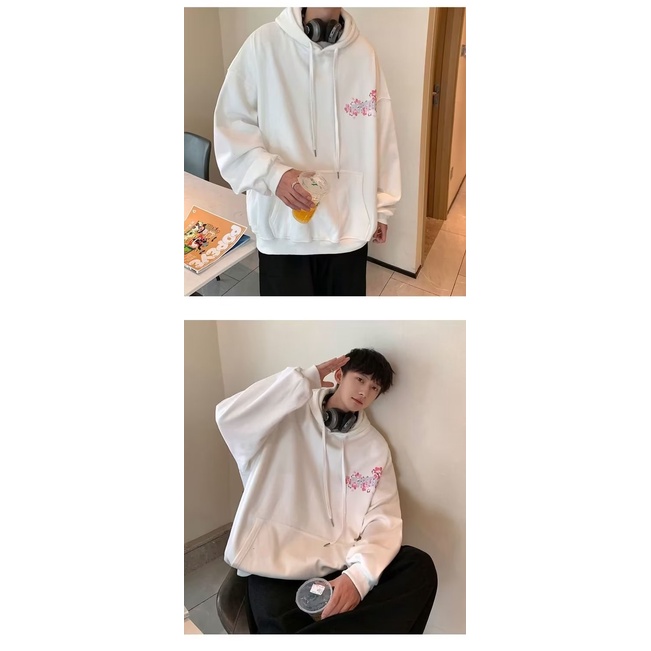 Áo Khoác Nhung Có Mũ Trùm Dáng Rộng Thời Trang Xuân Thu Cho Nam