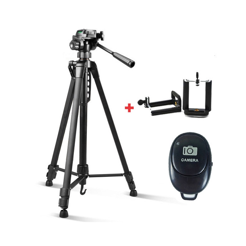 GIAO HOẢ TỐC KV HỒ CHÍ MINH- Tripod điện thoại, chân máy ảnh Weifeng WT-3540 cao 1,6m khung nhôm - Tặng kẹp điện