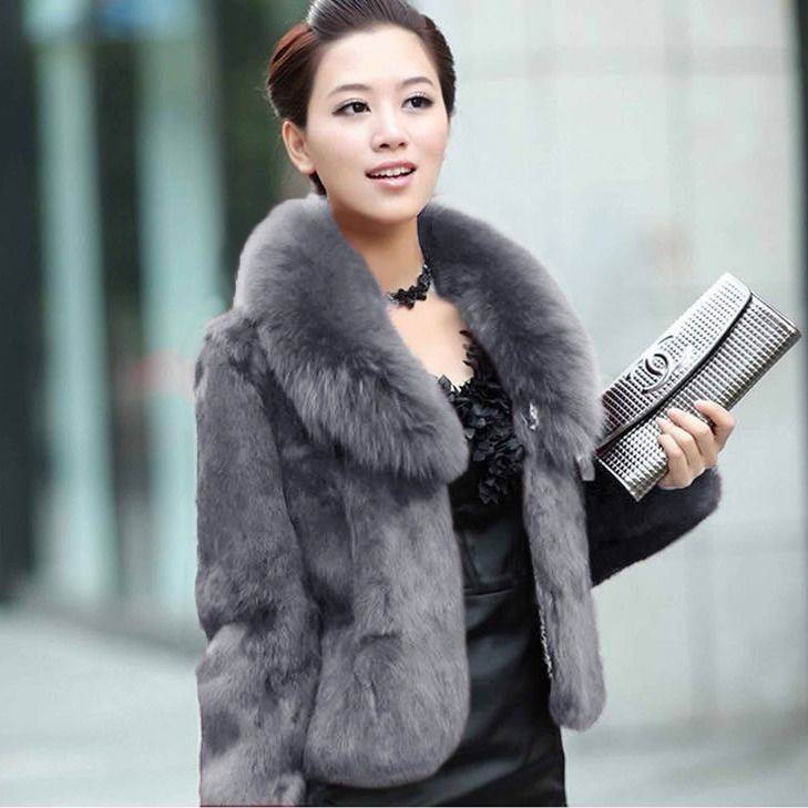 (Hàng Có Sẵn) Áo Khoác Giả Lông Cáo Dáng Ngắn Phong Cách Hàn Quốc Thời Trang Thu Đông Mới
