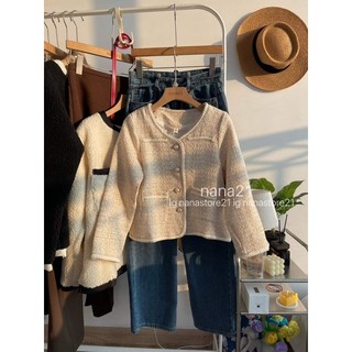 Áo khoác dạ tweed be Nana21 Nanastore21