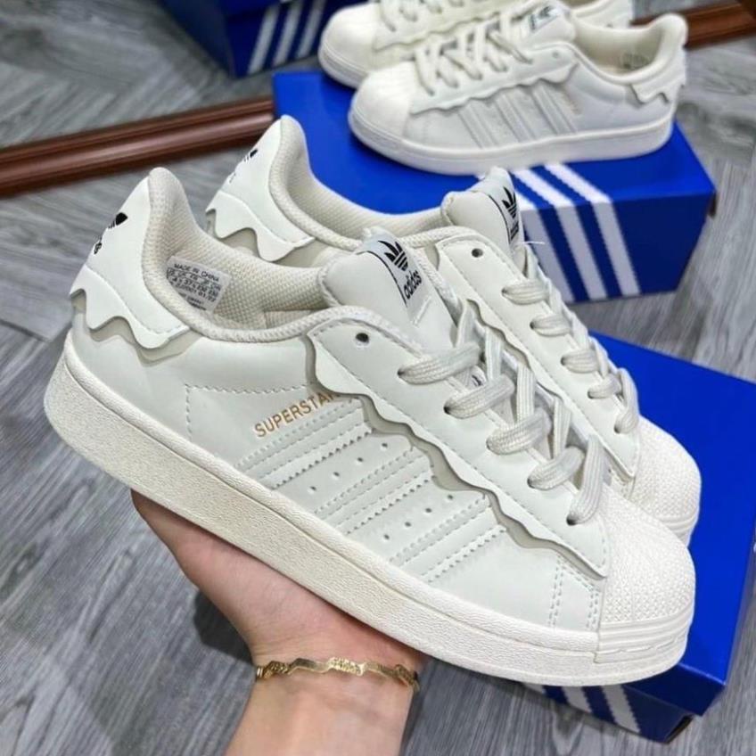 ↪️ 👑 Giày Adidas Superstar, Das Sò 3 Màu Kem, Hồng, Xanh, Giày thể thao Adidas Sò Trắng bản Classic mới 2022