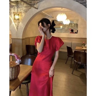 ĐẦM MIDI TRẮNG HỞ LƯNG (về thêm đỏ)