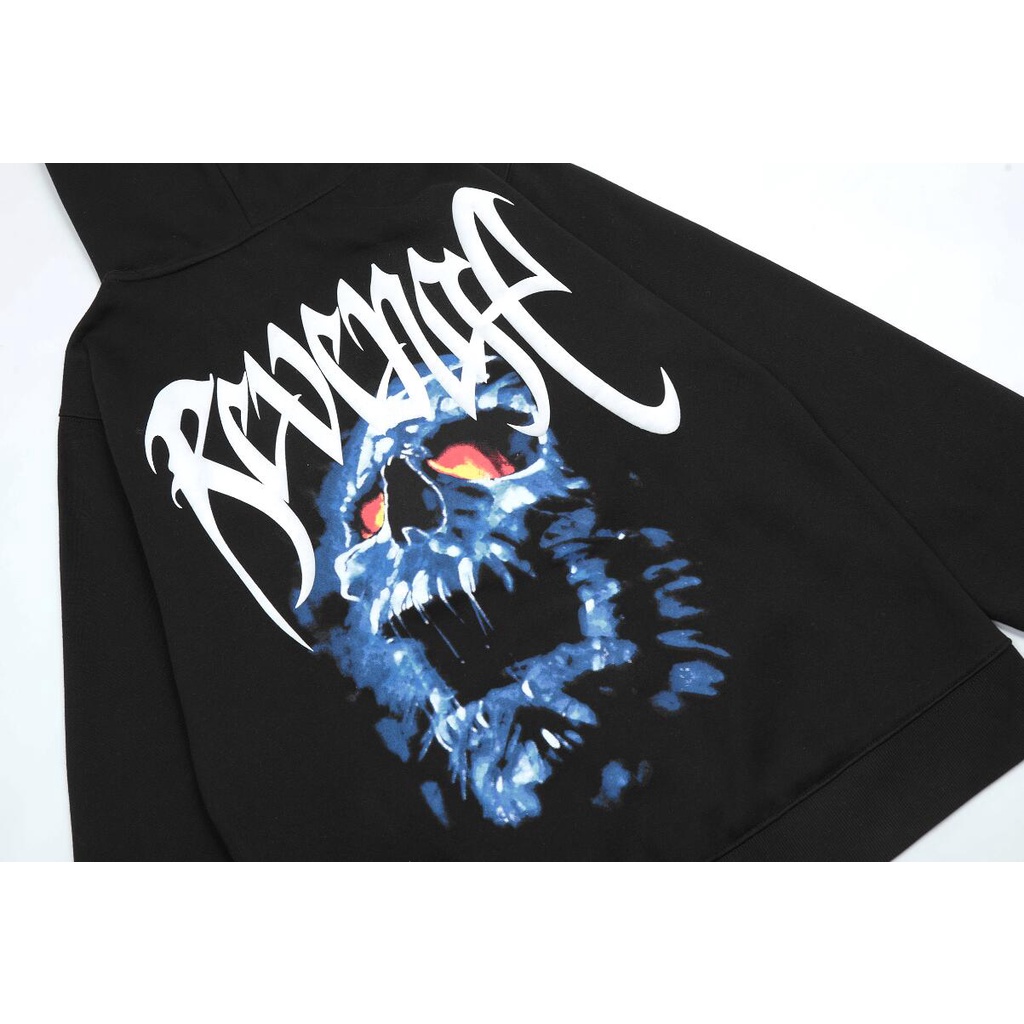 Áo Hoodie cotton Có Khóa Kéo In Họa Tiết Revenge Thời Trang Cho Nam Nữ