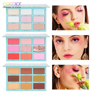 Docolor Bảng Phấn Mắt / Má Hồng / Bắt Sáng / Tạo Khối 3 Trong 1 Chống Thấm Nước Lấp Lánh
